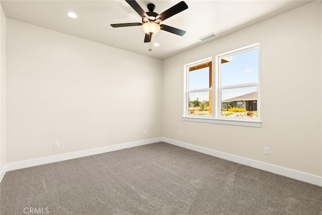 5035 San Juanico Dr, Chico, CA 95973 - carpeted empty room with recessed lighting and ceiling fan