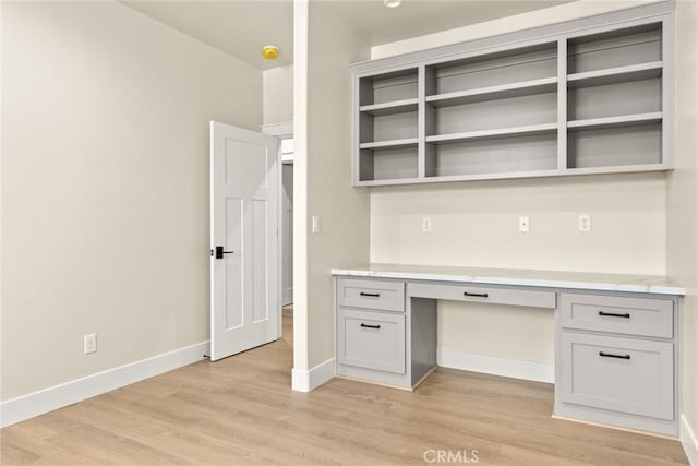 5035 San Juanico Dr, Chico, CA 95973 - unfurnished office featuring built in desk and light wood finished floors