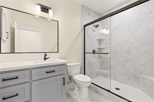 5035 San Juanico Dr, Chico, CA 95973 - full bathroom with marble finish floors, a marble finish shower, and vanity