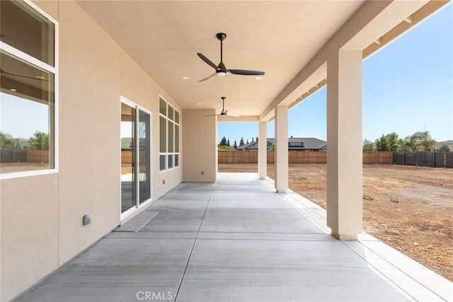 5035 San Juanico Dr, Chico, CA 95973 - fenced backyard with a patio and a ceiling fan