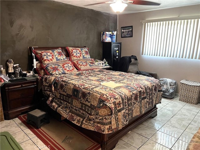 1061 N Perris Blvd, Perris, CA 92571 - bedroom featuring light marble finish floors and ceiling fan