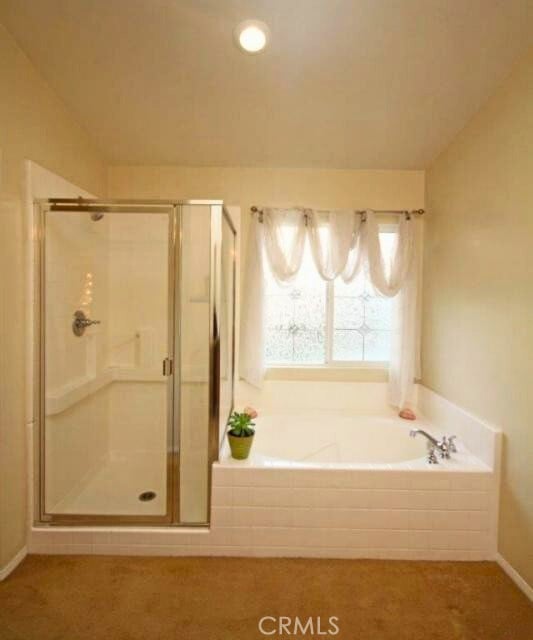 45211 Tioga St, Temecula, CA 92592 - full bathroom with a stall shower and a garden tub