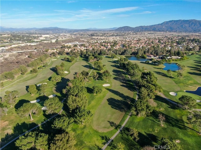 45211 Tioga St, Temecula, CA 92592 - aerial overview of property's location with a water and mountain view, a golf course, and nearby suburban area