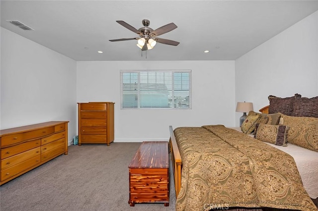253 Peters Ln S, Madera, CA 93636 - carpeted bedroom featuring ceiling fan and recessed lighting