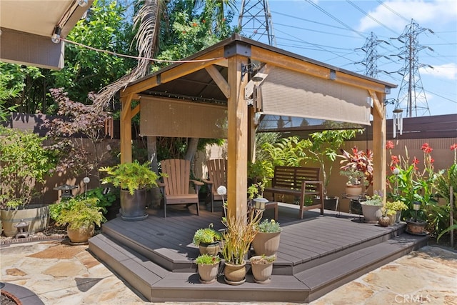 11142 Bertha Pl, Cerritos, CA 90703 - deck with a gazebo and a fenced backyard