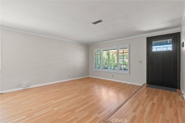11142 Bertha Pl, Cerritos, CA 90703 - foyer entrance featuring light wood-type flooring and crown molding