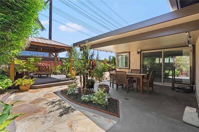11142 Bertha Pl, Cerritos, CA 90703 - view of patio with a gazebo, outdoor dining area, and a wooden deck