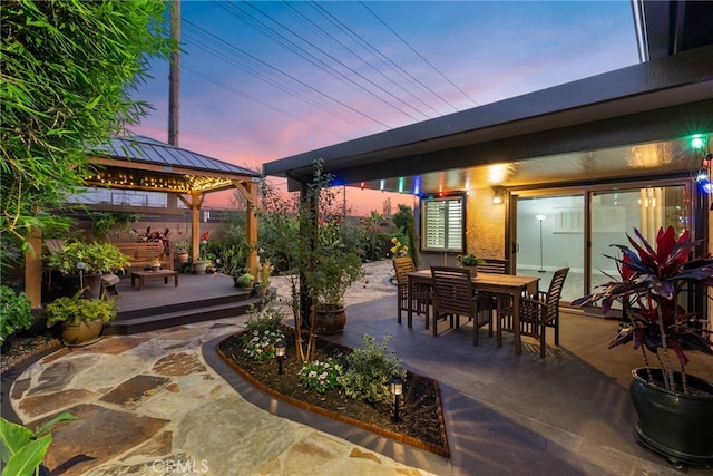 11142 Bertha Pl, Cerritos, CA 90703 - view of patio with a gazebo, outdoor dining space, and a wooden deck
