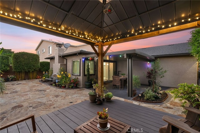 11142 Bertha Pl, Cerritos, CA 90703 - wooden deck with a patio area and a gazebo