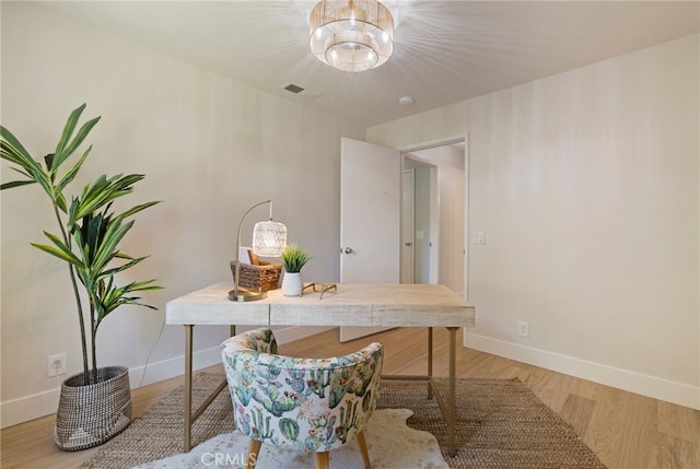 812 Collindale Ct, Chico, CA 95926 - office space with wood finished floors and a chandelier