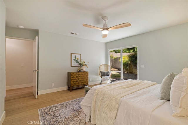 812 Collindale Ct, Chico, CA 95926 - bedroom featuring light wood-type flooring, access to outside, and ceiling fan