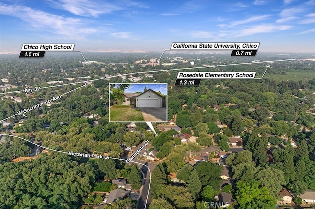 812 Collindale Ct, Chico, CA 95926 - view of property location featuring a heavily wooded area and property boundaries highlighted