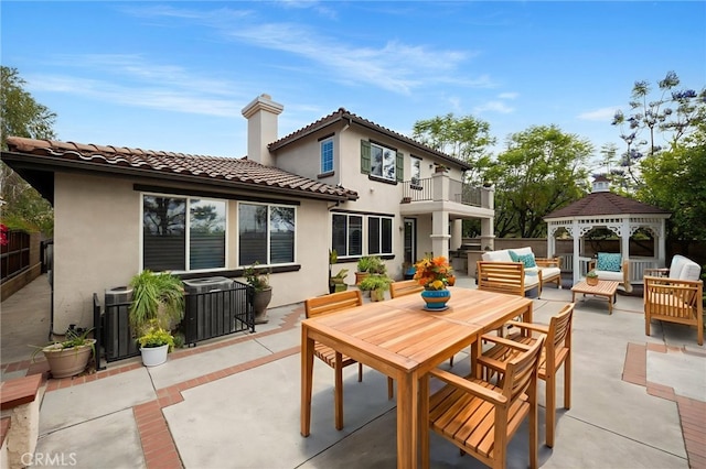1737 Partridge Ave, Upland, CA 91784 - patio / terrace featuring an outdoor hangout area, a gazebo, a patio area, and outdoor dining area