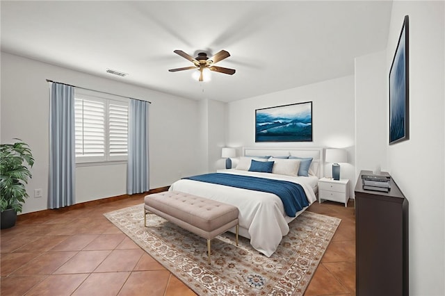 1737 Partridge Ave, Upland, CA 91784 - bedroom featuring light tile patterned floors and ceiling fan