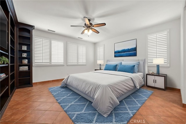 1737 Partridge Ave, Upland, CA 91784 - bedroom featuring light tile patterned floors and a ceiling fan