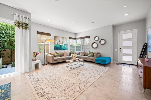 814 Beacon, Irvine, CA 92618 - living room featuring recessed lighting and tile patterned flooring