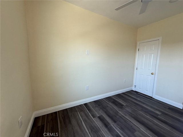 817 Orange Grove Ave, Colton, CA 92324 - spare room with ceiling fan and dark wood-style flooring