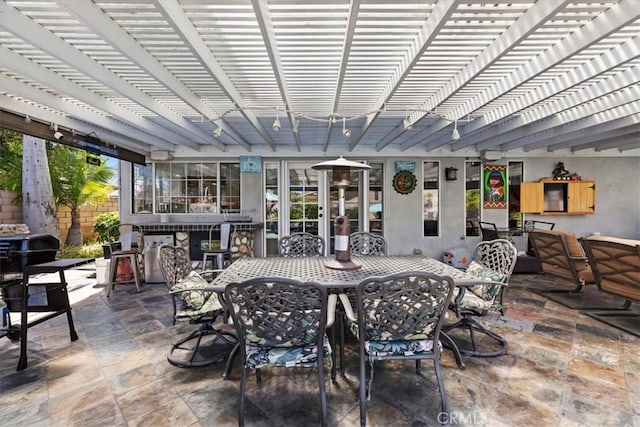 1110 Norcrest St, Corona, CA 92878 - view of patio with a pergola and outdoor dining space