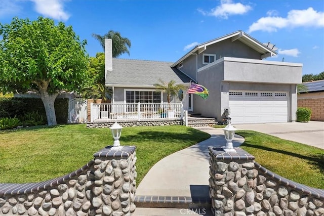 1110 Norcrest St, Corona, CA 92878 - view of front facade with a front yard, driveway, stucco siding, and an attached garage
