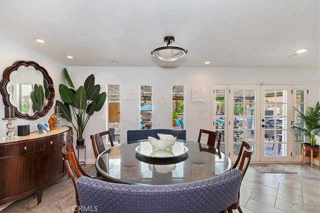 1110 Norcrest St, Corona, CA 92878 - dining space featuring french doors, healthy amount of natural light, and recessed lighting