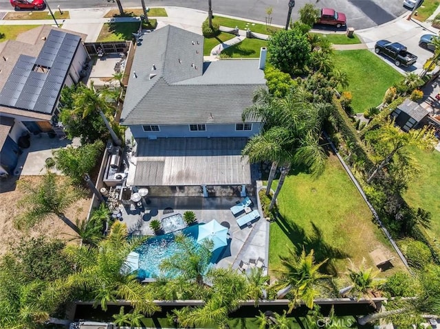 1110 Norcrest St, Corona, CA 92878 - view from above of property featuring a pool