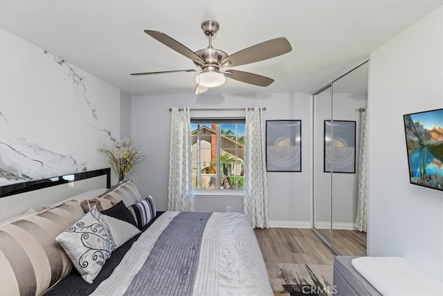 1110 Norcrest St, Corona, CA 92878 - bedroom with wood finished floors and ceiling fan