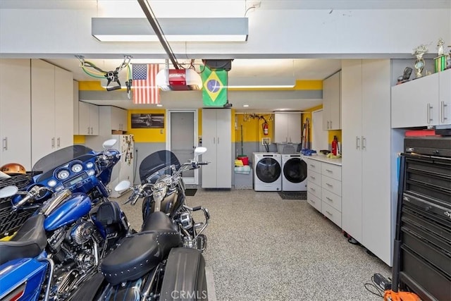 1110 Norcrest St, Corona, CA 92878 - garage featuring independent washer and dryer and freestanding refrigerator