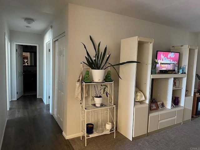 8733 Lake Murray Blvd Unit 6, San Diego, CA 92119 - hallway featuring wood finished floors and baseboards