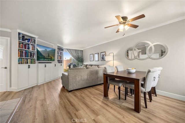 26925 Jasper Unit 210, Mission Viejo, CA 92691 - living area with light wood-style floors, a ceiling fan, and crown molding