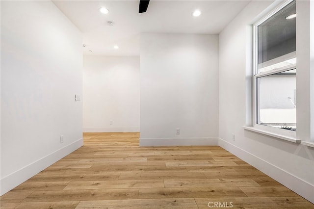 6779 Matell Rd, Paradise, CA 95969 - empty room featuring recessed lighting, light wood-style floors, a smoke detector, and a ceiling fan