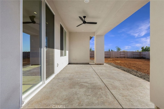6779 Matell Rd, Paradise, CA 95969 - fenced backyard with a patio area and ceiling fan