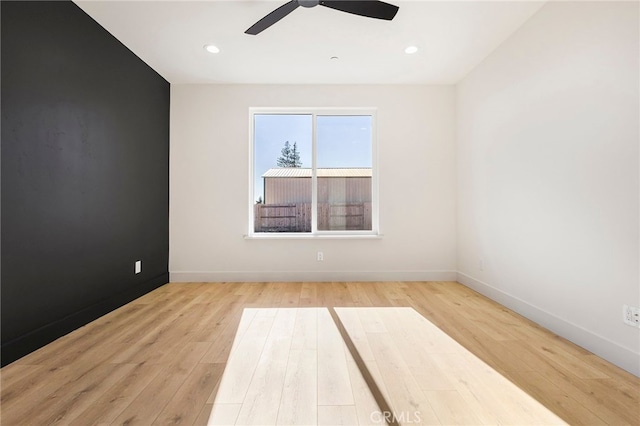 6779 Matell Rd, Paradise, CA 95969 - spare room with ceiling fan, wood finished floors, and recessed lighting