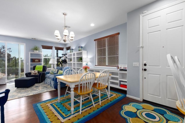 2078 Aviata Rd Unit 70, Chula Vista, CA 91914 - dining space with a chandelier, wood finished floors, and recessed lighting
