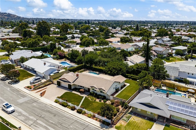 1128 Aldersgate Dr, La Verne, CA 91750 - aerial perspective of suburban area with a pool area