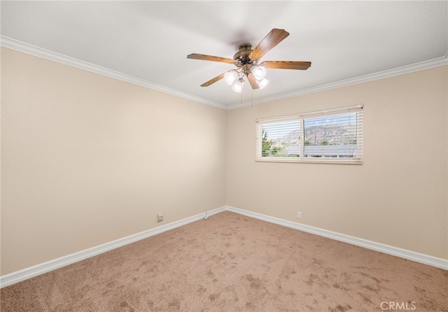 1128 Aldersgate Dr, La Verne, CA 91750 - unfurnished room featuring light colored carpet, ornamental molding, and ceiling fan