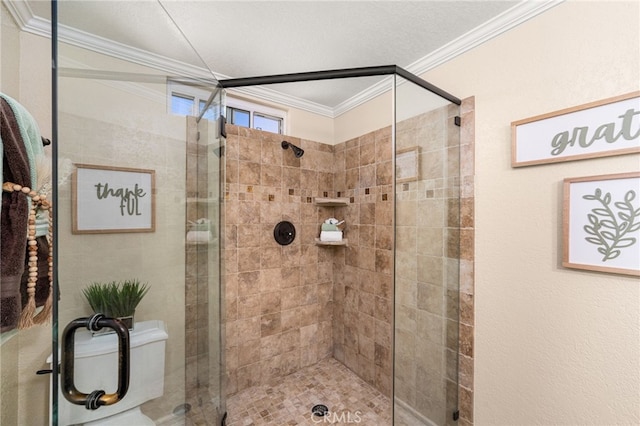 1128 Aldersgate Dr, La Verne, CA 91750 - bathroom featuring a stall shower and crown molding