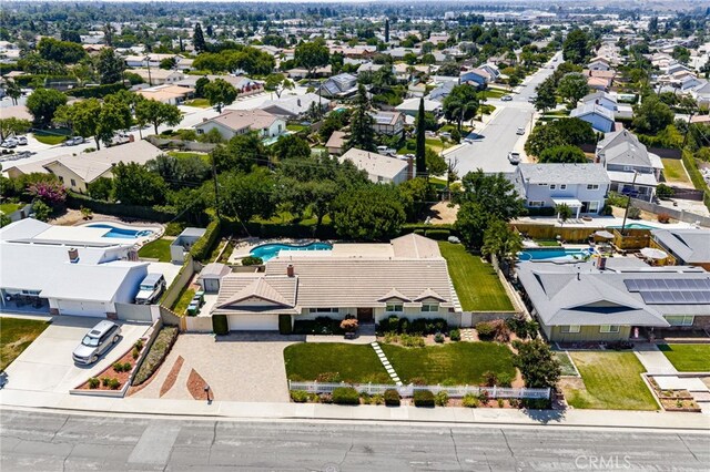 1128 Aldersgate Dr, La Verne, CA 91750 - aerial perspective of suburban area featuring a pool area