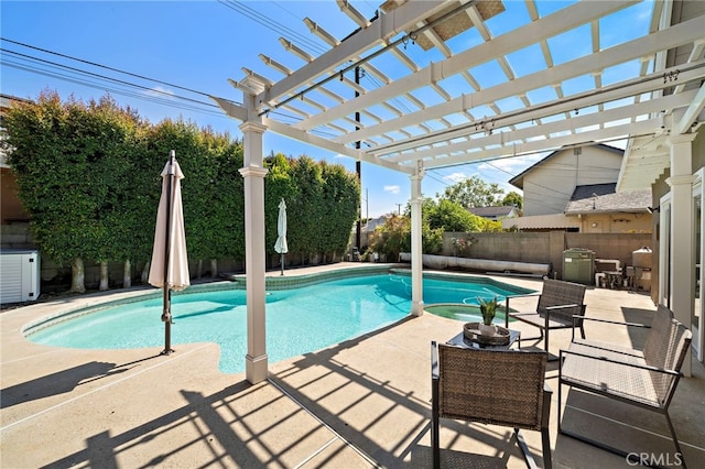 9168 El Azul Cir, Fountain Valley, CA 92708 - view of pool with a fenced backyard, a pergola, and a patio area