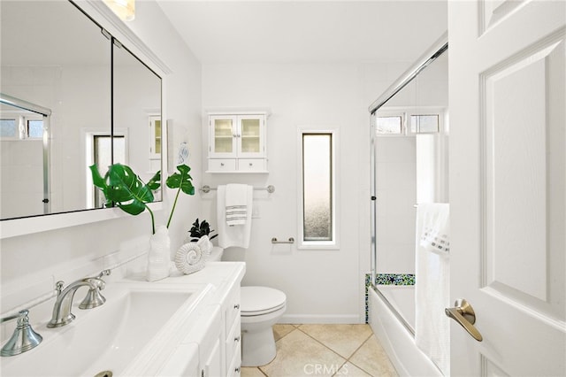 9168 El Azul Cir, Fountain Valley, CA 92708 - full bath featuring vanity, tile patterned flooring, and shower / bath combination with glass door