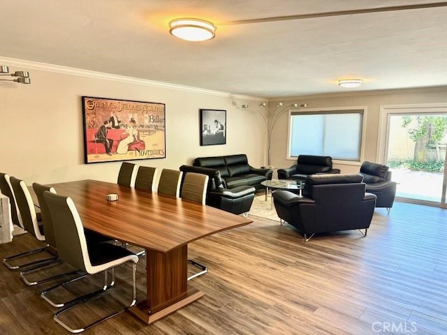 330 W California Blvd Unit 101, Pasadena, CA 91105 - dining area with ornamental molding and wood finished floors