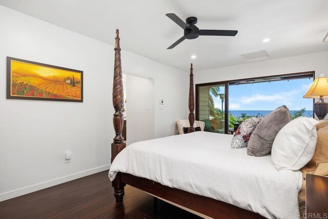 860 Nardo Rd, Encinitas, CA 92024 - bedroom featuring wood finished floors, recessed lighting, and ceiling fan