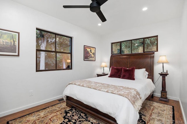 860 Nardo Rd, Encinitas, CA 92024 - bedroom with recessed lighting, wood finished floors, and a ceiling fan