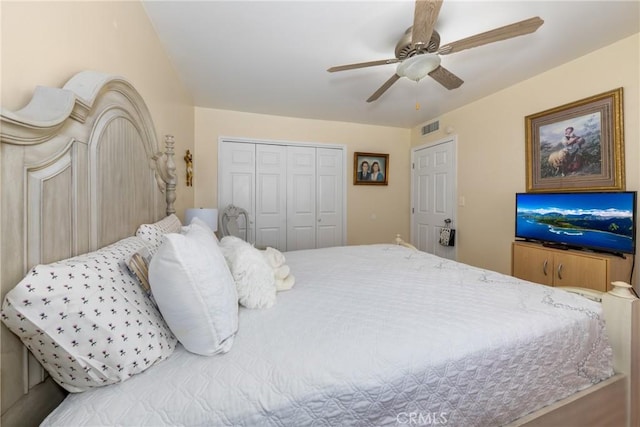 28851 Murrieta Rd, Menifee, CA 92586 - bedroom with a closet and a ceiling fan