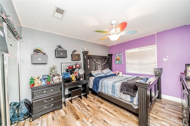 29155 Celestial Dr, Menifee, CA 92584 - bedroom featuring light wood-style floors and ceiling fan