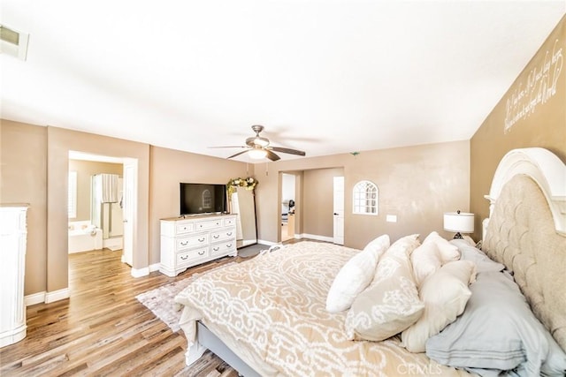 29155 Celestial Dr, Menifee, CA 92584 - bedroom featuring light wood-style floors and ceiling fan