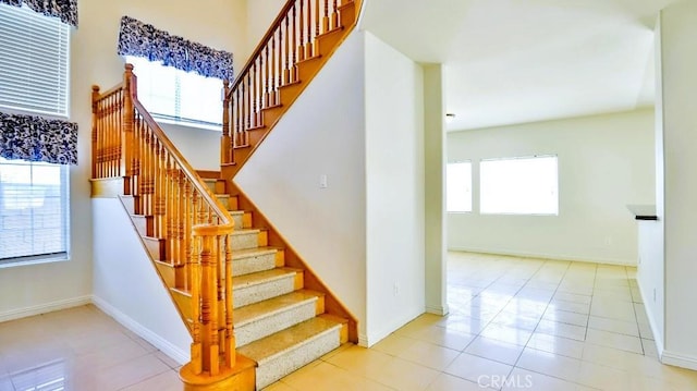15537 Pheasant St, Chino Hills, CA 91709 - staircase with tile patterned floors and baseboards