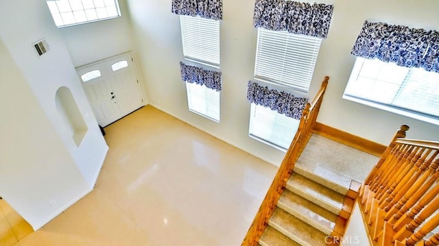 15537 Pheasant St, Chino Hills, CA 91709 - carpeted foyer with a towering ceiling, plenty of natural light, and stairway