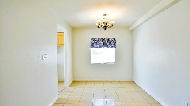 15537 Pheasant St, Chino Hills, CA 91709 - empty room featuring a chandelier and light tile patterned floors
