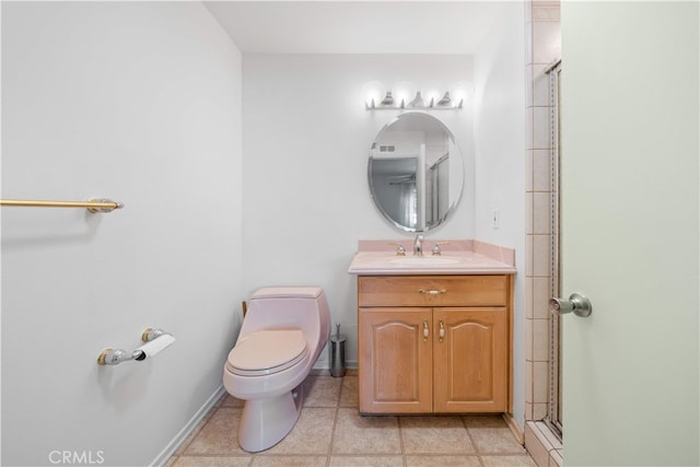 1456 Countrywood Ave Unit 14, Hacienda Heights, CA 91745 - full bath with vanity, tile patterned floors, and a shower with shower door