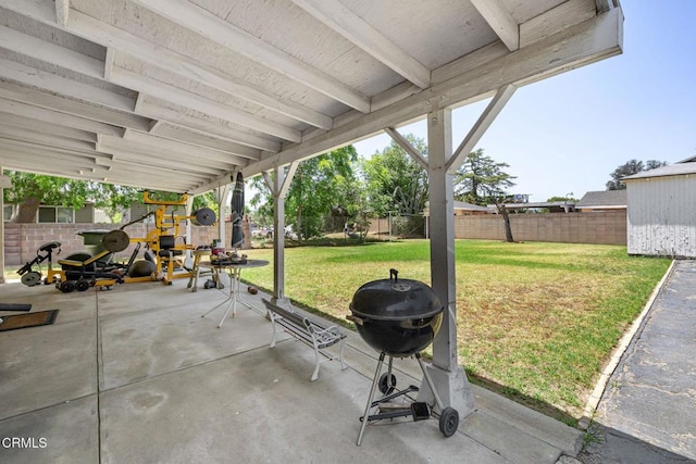 1955 Glen Ave, Pasadena, CA 91103 - fenced backyard with a patio area, grilling area, and a shed